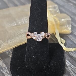 Disney Rose Gold Crystal Ring 8.5